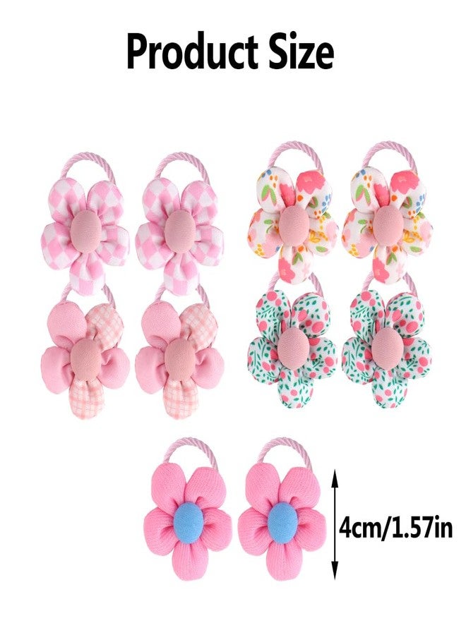 IPEWOEF 10Pcs Flower Hair Ties for Girls Flower Hair Tie Baby Toddler Hair Bands Colorful Ponytail Holders for Kids Small Hair Elastics Hair Scrunchie Soft Cute Hair Ties No Damage Hair Band Hair Accessories - Image 2