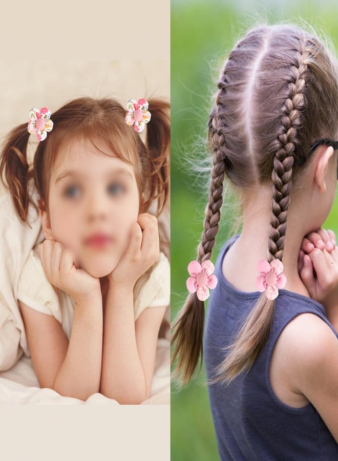 IPEWOEF 10Pcs Flower Hair Ties for Girls Flower Hair Tie Baby Toddler Hair Bands Colorful Ponytail Holders for Kids Small Hair Elastics Hair Scrunchie Soft Cute Hair Ties No Damage Hair Band Hair Accessories - Image 4