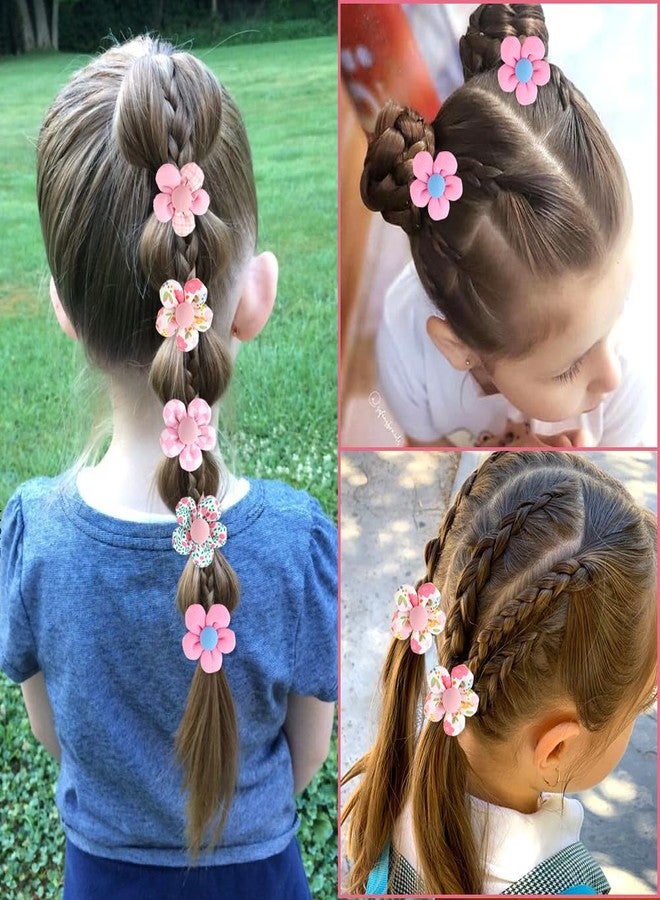 IPEWOEF 10Pcs Flower Hair Ties for Girls Flower Hair Tie Baby Toddler Hair Bands Colorful Ponytail Holders for Kids Small Hair Elastics Hair Scrunchie Soft Cute Hair Ties No Damage Hair Band Hair Accessories - Image 5