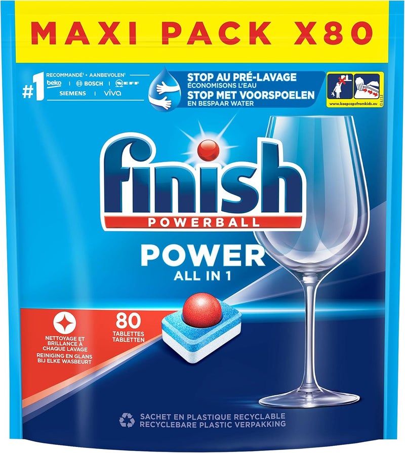 Power All in 1 Regular Dishwasher Tablets - 80 Pieces - Image 1