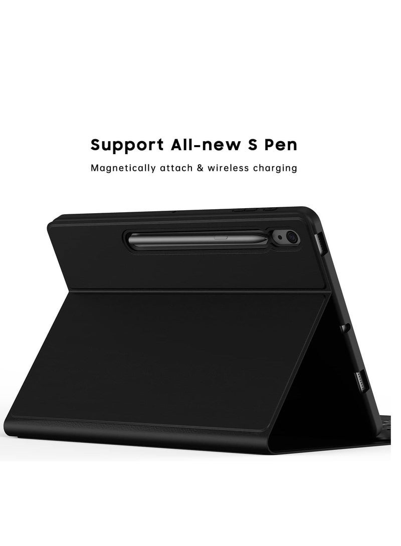Gravity Samsung Galaxy Tab S7 FE / S7 Plus /S8+ 12.4 inch Case with Keyboard - Smart Detachable Wireless Touchpad Tablet Keyboard Cover - Tab S7 FE 2021/ S7+ 2020/S8+ with S Pen Holder Black - Image 3