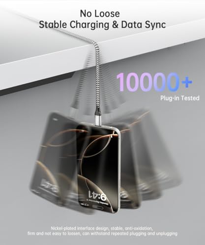 LDLrui 1ft USB C to USB Cable 10Gbps Data Transfer, 3.2 Gen 2 USB to Type C Charger Cord Fast Charging for iPhone 15/16 Pro, Samsung Galaxy S23/S22/S21/S20, Sandisk Portable SSD, Power Bank, Android Auto - Image 3