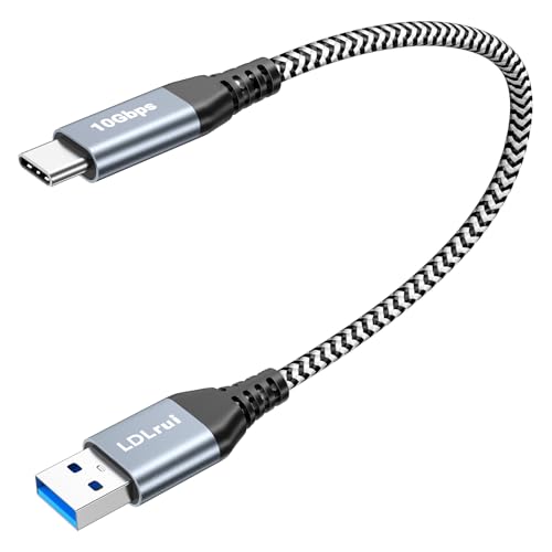 LDLrui 1ft USB C to USB Cable 10Gbps Data Transfer, 3.2 Gen 2 USB to Type C Charger Cord Fast Charging for iPhone 15/16 Pro, Samsung Galaxy S23/S22/S21/S20, Sandisk Portable SSD, Power Bank, Android Auto - Image 1