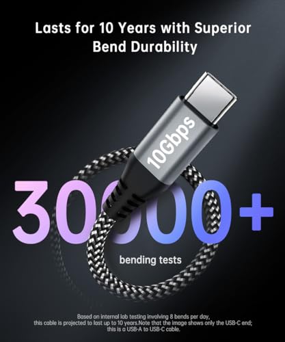 LDLrui 1ft USB C to USB Cable 10Gbps Data Transfer, 3.2 Gen 2 USB to Type C Charger Cord Fast Charging for iPhone 15/16 Pro, Samsung Galaxy S23/S22/S21/S20, Sandisk Portable SSD, Power Bank, Android Auto - Image 5
