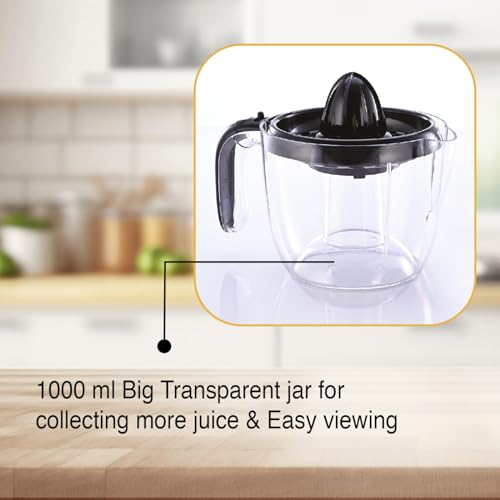 Usha Citrus Press 30 Watt (1.0 L) Juicer 2 two pulp filters & 2 year warranty (Black) - Image 4