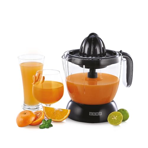 Usha Citrus Press 30 Watt (1.0 L) Juicer 2 two pulp filters & 2 year warranty (Black) - Image 1