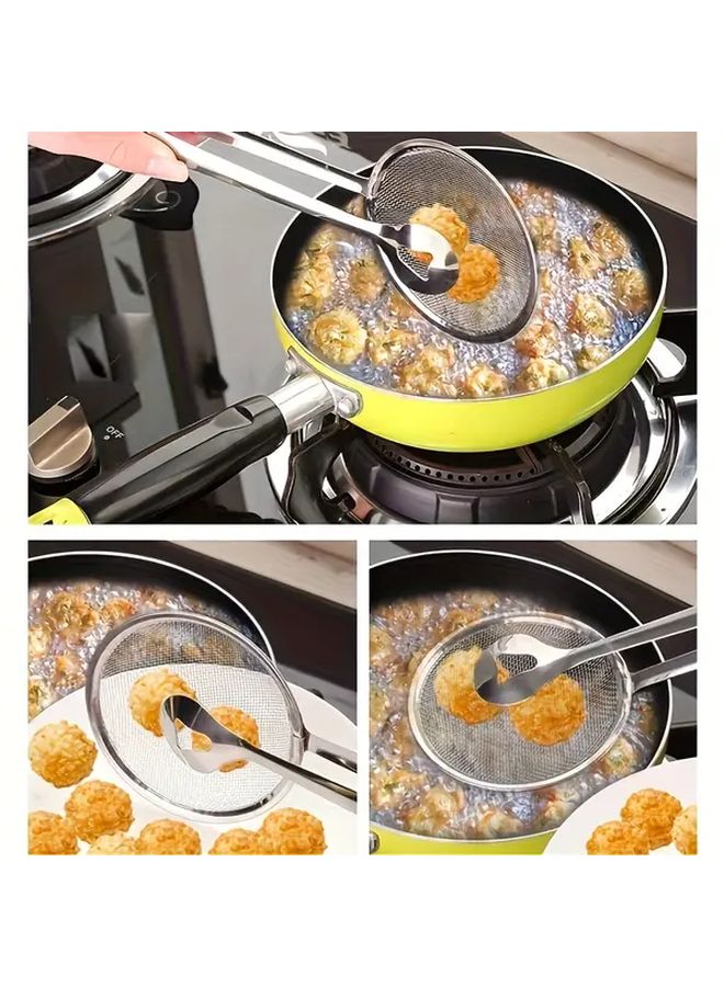 Stainless Steel Kitchen Clamp With Filter 28cm Silvery Oil Separation And Serving Tool - Image 2