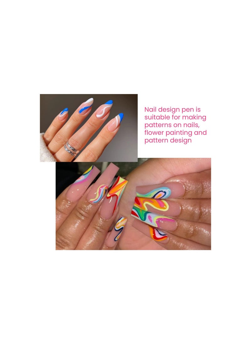 EELHOE Nail Polish Pens 4Pcs Vibrant Colors Smudge Pen For Nail Waterproof Nail Polish Pen For Nail Art DIY Drawing - Image 2