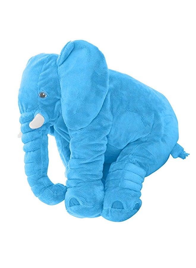 دير جوي وسادة أطفال محشوة بالألياف الكبيرة من DearJoy وحيوان محشو على شكل فيل ناعم من مادة وسادة العناق المحشوة للأطفال الأولاد/البنات كهدية عيد ميلاد (60 سم، لون أزرق) - Image 2