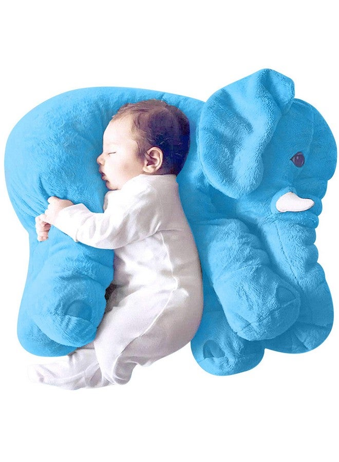 دير جوي وسادة أطفال محشوة بالألياف الكبيرة من DearJoy وحيوان محشو على شكل فيل ناعم من مادة وسادة العناق المحشوة للأطفال الأولاد/البنات كهدية عيد ميلاد (60 سم، لون أزرق) - Image 1
