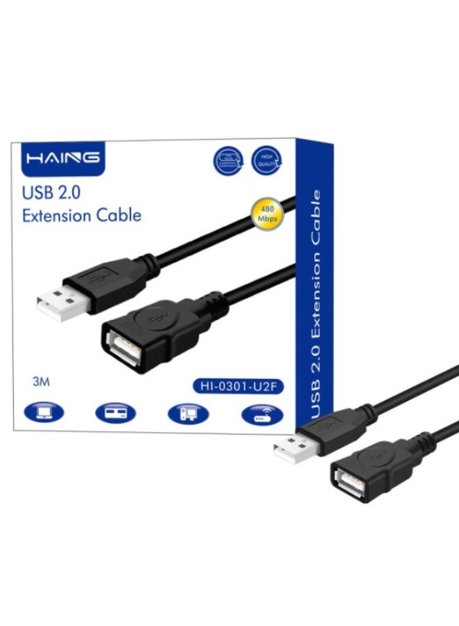 Haing USB 2.0 A-F EXTENSION CABLE-3M - Image 1