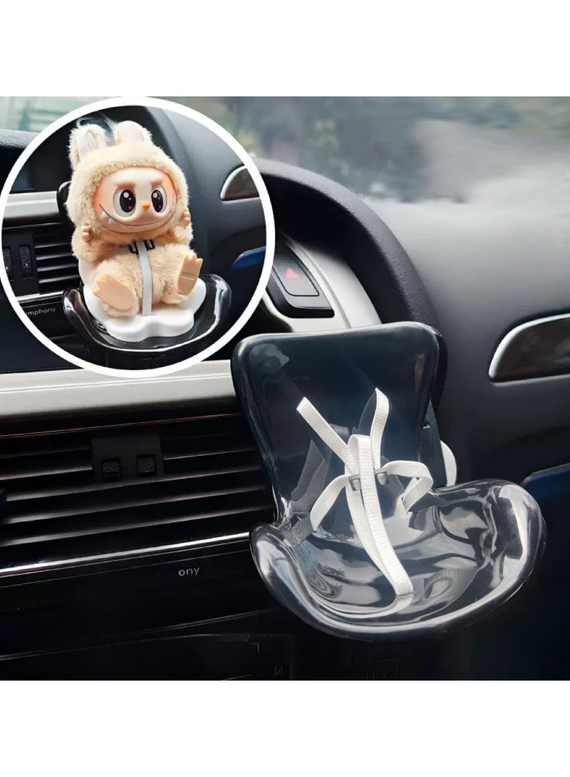 Generic Labubu Doll Car Seat Decor - Cute Sofa-shaped Display Stand, Toy Ornament, Car Interior Accessory, Air Vent Clip  - Image 1