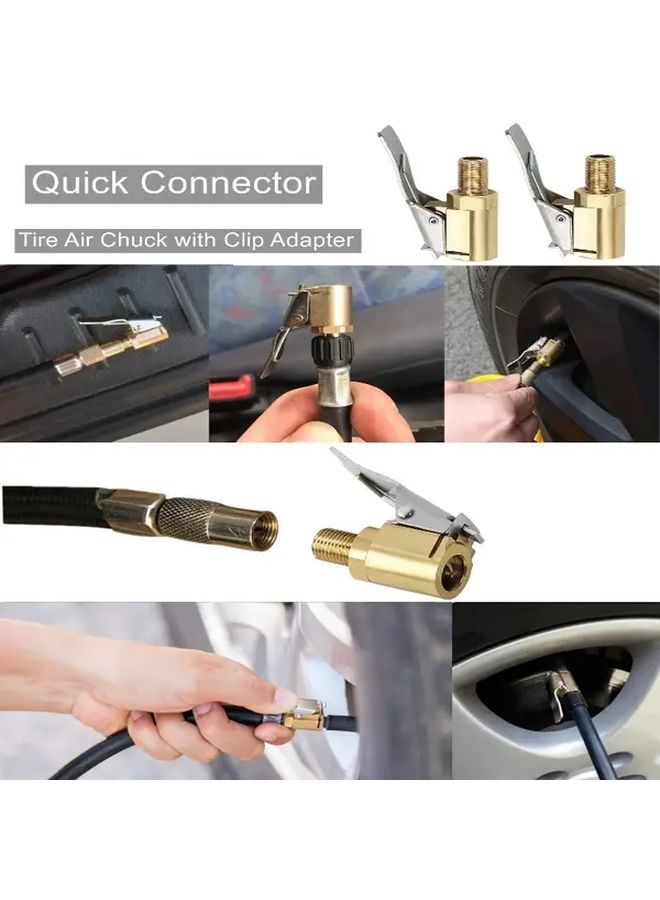 1 Pack Heavy Duty Brass Tire Inflator Adapter With Locking Mechanism And Quick Connect Fitting - Image 4