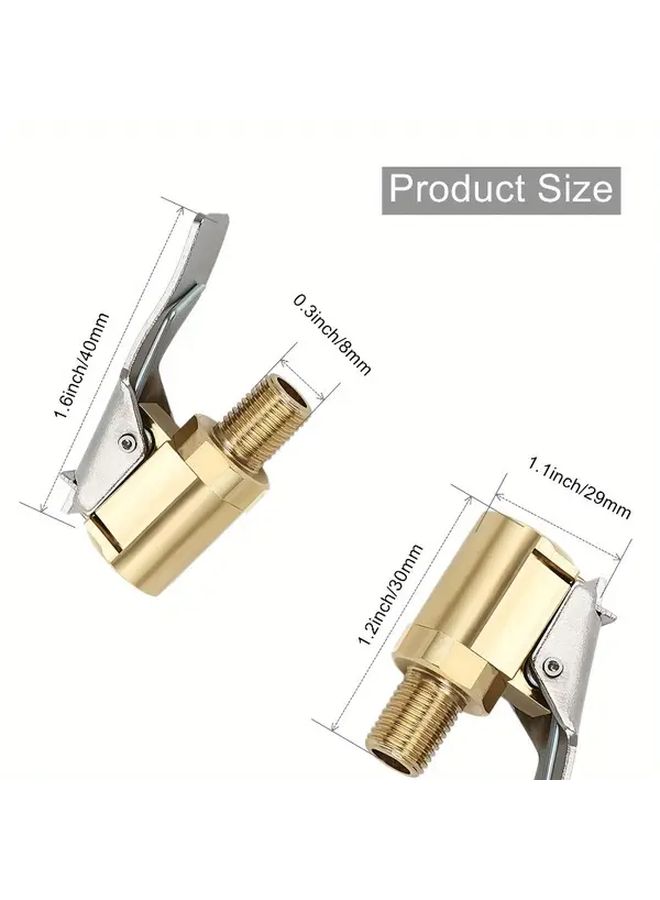 1 Pack Heavy Duty Brass Tire Inflator Adapter With Locking Mechanism And Quick Connect Fitting - Image 2