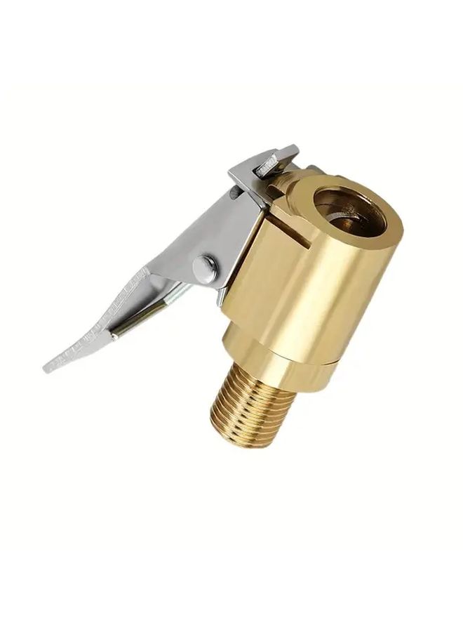 1 Pack Heavy Duty Brass Tire Inflator Adapter With Locking Mechanism And Quick Connect Fitting - Image 1