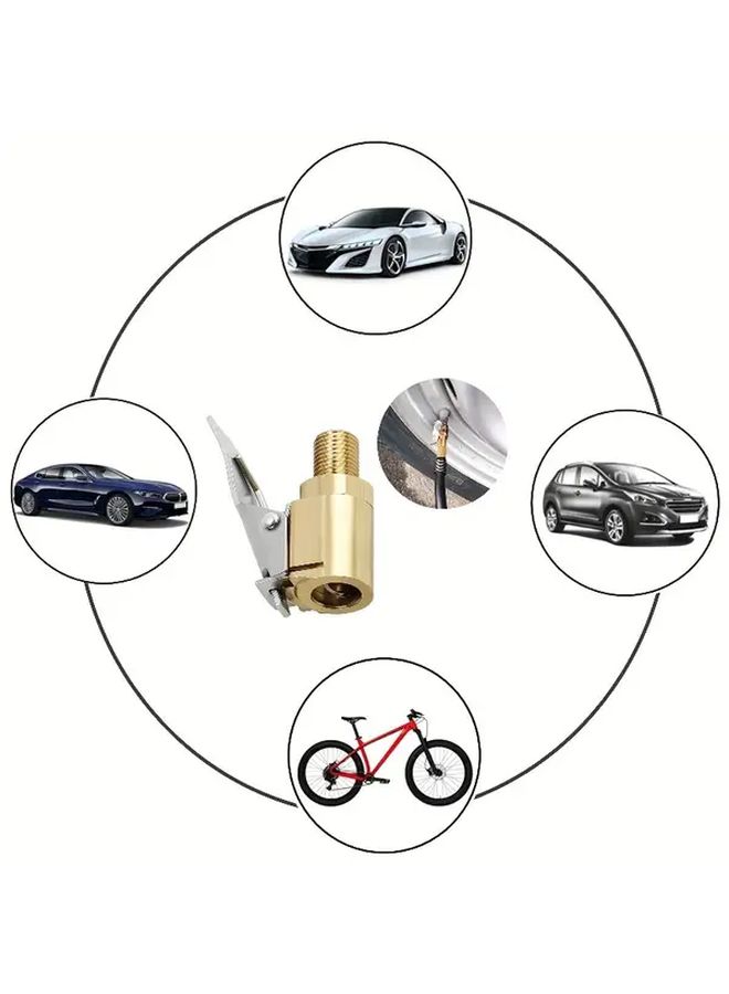 1 Pack Heavy Duty Brass Tire Inflator Adapter With Locking Mechanism And Quick Connect Fitting - Image 3