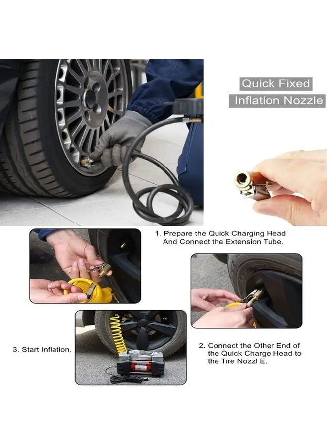 1 Pack Heavy Duty Brass Tire Inflator Adapter With Locking Mechanism And Quick Connect Fitting - Image 5