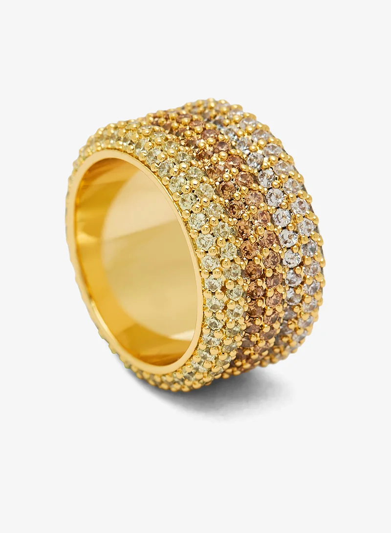 جس إيسينزا خاتم ثلاثي مرصع