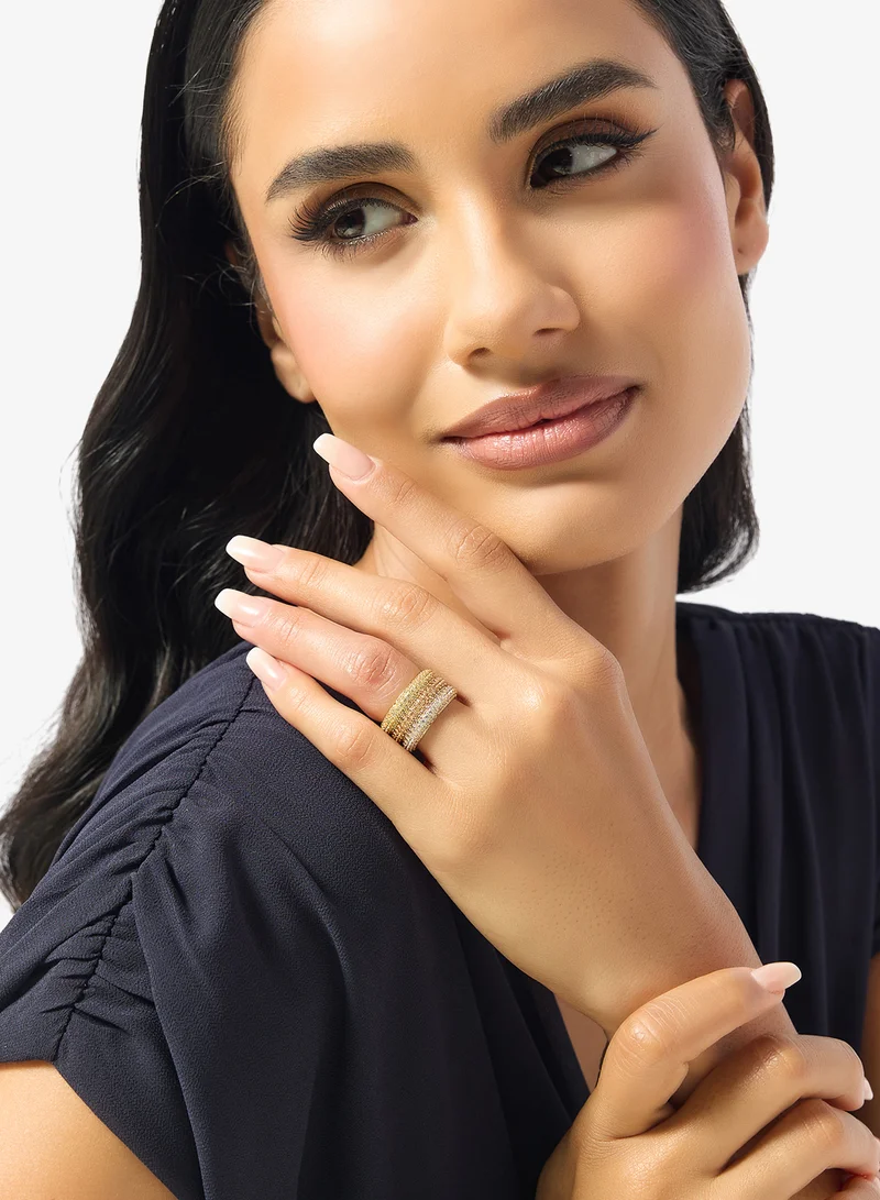 GUESS  Essenza Pave Triple Ring for Women | Best Price UAE