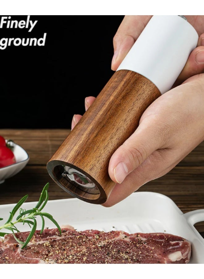 AKDC Premium Wooden Salt & Pepper Grinder Set with Stand – Adjustable Ceramic Grinding Mechanism - Image 3