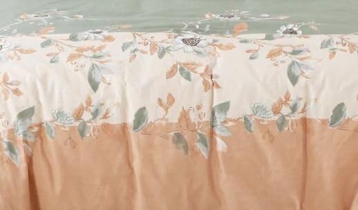 DECOR2ADMIRE DECOR2ADMIRE 300 TC Soft Glace Cotton Queen Size Abstract Printed Premium Double Bedsheet with Two King Size Pillow Covers for Home 90 Inches x 100 Inches Peach Floral  - Image 3