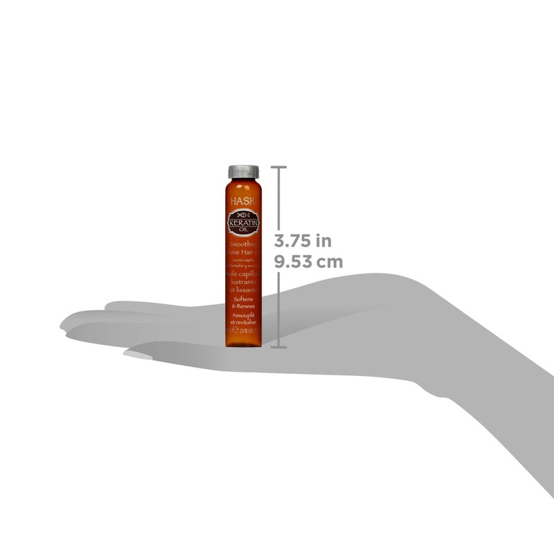HASK KERATIN PROTEIN Smoothing Hair Oil Vials for Shine, Frizz Control and All Hair Types - Color Safe, Gluten-Free, Sulfate-Free - 2 Vials - Image 3
