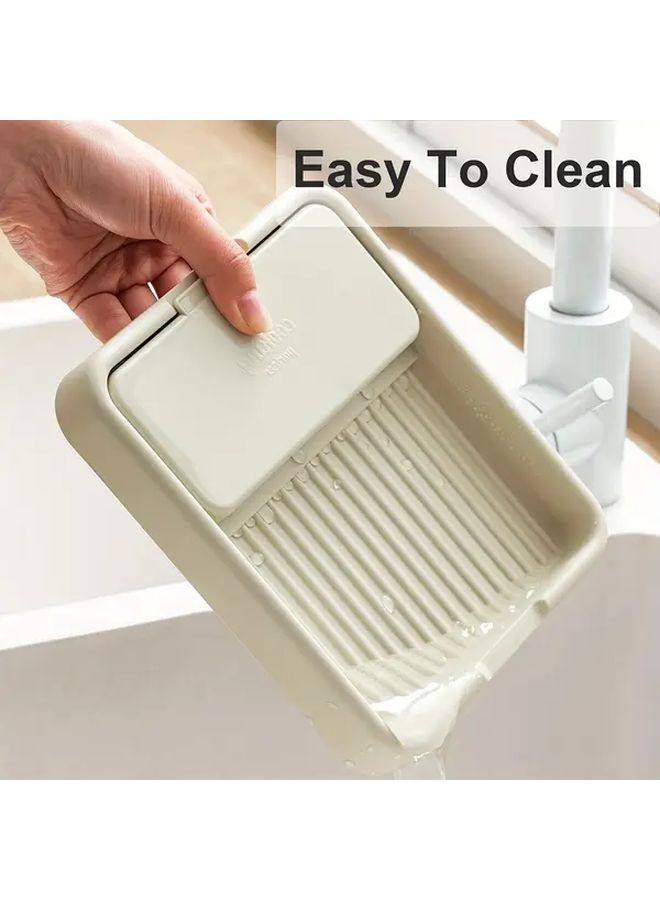 Beige Collapsible Pot Lid Holder For Spatulas Spoons Lids Organizer - Image 5