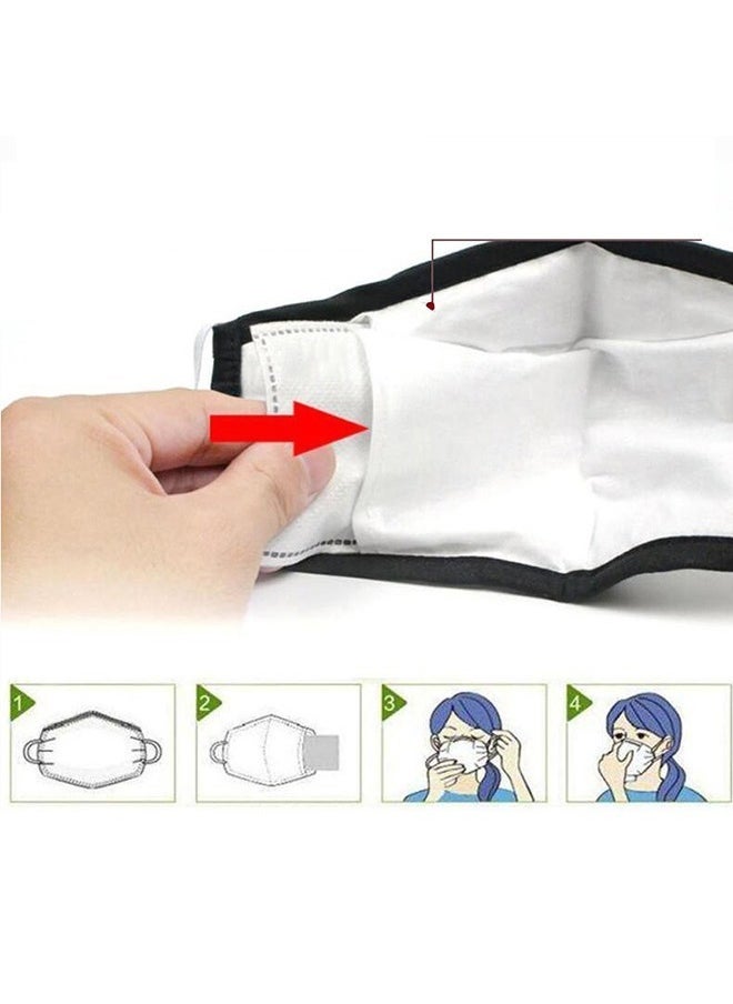 Generic 4 Pcs Unisex Daily Disposable Use Face Cover Washable Meltblown Cloth Printing Masks  - Image 2