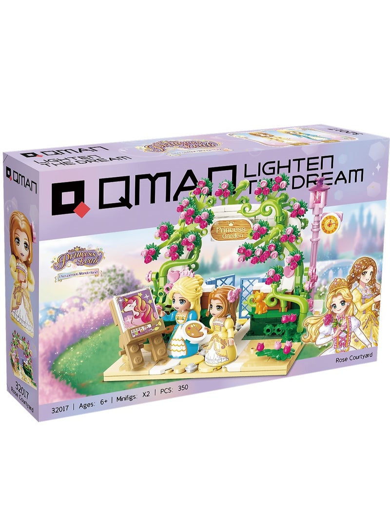 Qman Qman Rose Courtyard (350 PCS) - Beautiful Rose Garden Building Set for Kids and Creative Play - Image 1