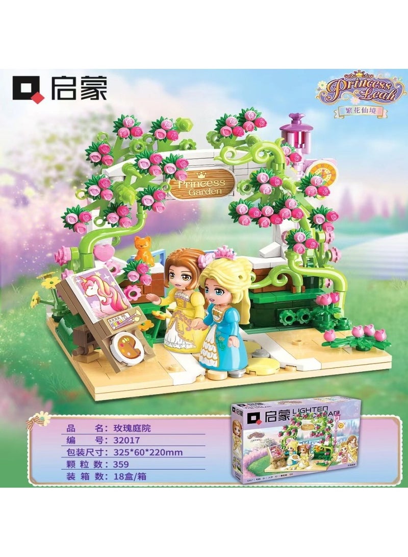 Qman Qman Rose Courtyard (350 PCS) - Beautiful Rose Garden Building Set for Kids and Creative Play - Image 2