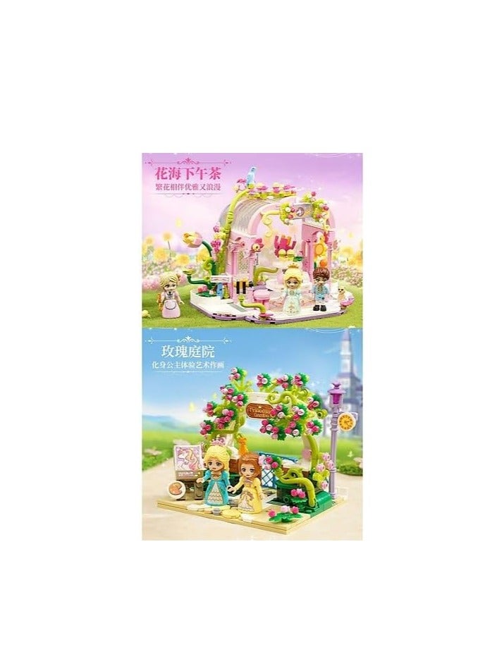 Qman Qman Rose Courtyard (350 PCS) - Beautiful Rose Garden Building Set for Kids and Creative Play - Image 3
