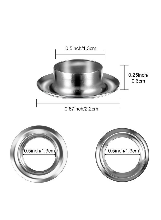 Pangda Ahvqevn Grommet Tool Kit Grommet Setting Tool 100 Sets Grommets Eyelets (1/2 Inch Diameter) Eyelets And Eyelet Punch Die Tool  - Image 3