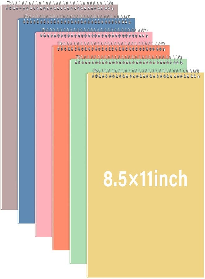 Maitys 8.5 x 11 in Top Bound Office Steno Book Spiral Steno Books College Ruled Paper 70 Sheets/Pad Colorful Covers for Writing Notes in School Office University College(Lovely Color, 6 Pcs) - Image 1
