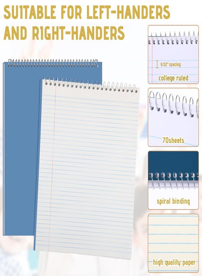 Maitys 8.5 x 11 in Top Bound Office Steno Book Spiral Steno Books College Ruled Paper 70 Sheets/Pad Colorful Covers for Writing Notes in School Office University College(Lovely Color, 6 Pcs) - Image 3