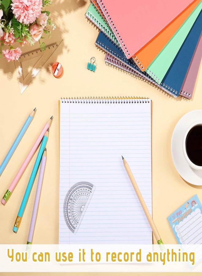 Maitys 8.5 x 11 in Top Bound Office Steno Book Spiral Steno Books College Ruled Paper 70 Sheets/Pad Colorful Covers for Writing Notes in School Office University College(Lovely Color, 6 Pcs) - Image 5