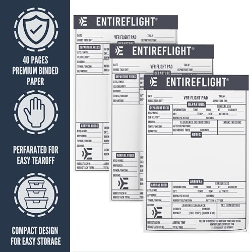 EntireFlight - VFR Notepad for Pilot Knee Board - Accessories for Pilot Flight Bag, Companion to Pilot Kneeboard, E6B Flight Computer & Plotter & Flight Bags for Pilots, for Pilots - Image 2