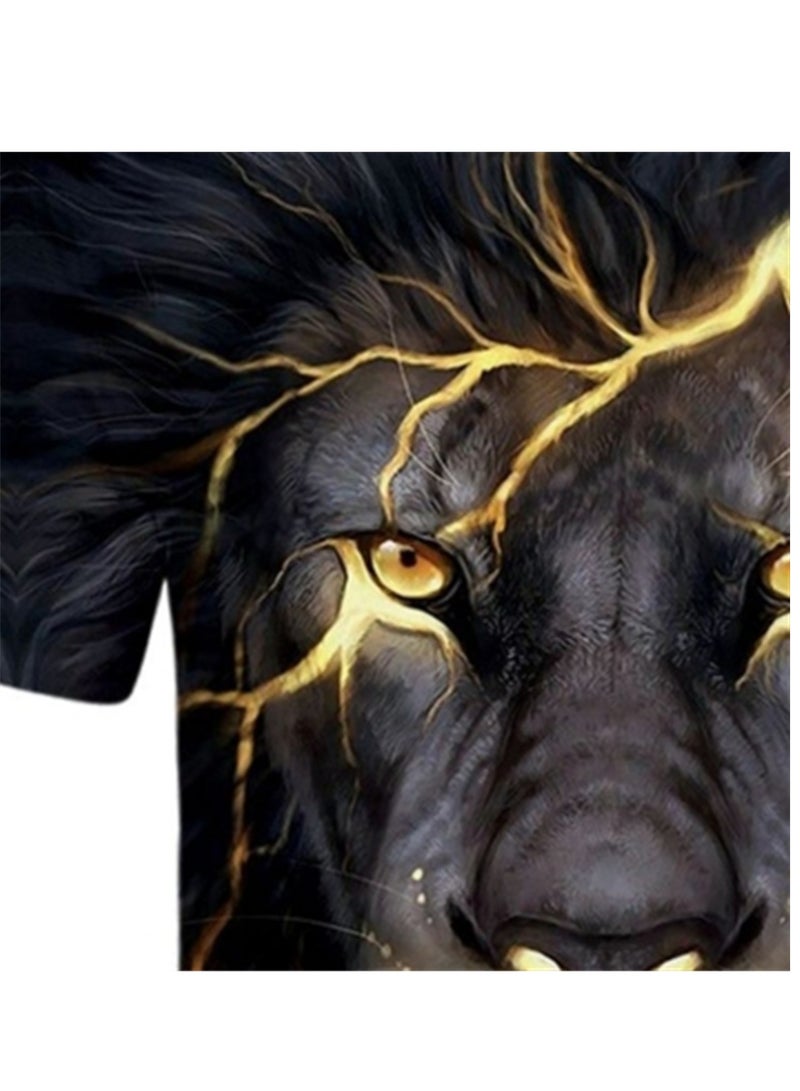 3D Printed T-Shirt Men's High Quality Loose Short Sleeve - Image 3