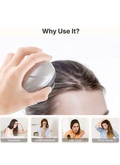 Prime by javaudan Electric Scalp Massager, Waterproof Portable Head Massager for Hair Growth Handheld Hair Massager with 4 Massage Heads, Detachable and Washable Handheld Scratcher for Deep Clean Hair Growth Head Relax  - Image 2