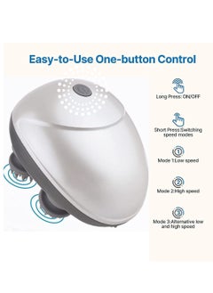 Prime by javaudan Electric Scalp Massager, Waterproof Portable Head Massager for Hair Growth Handheld Hair Massager with 4 Massage Heads, Detachable and Washable Handheld Scratcher for Deep Clean Hair Growth Head Relax  - Image 3
