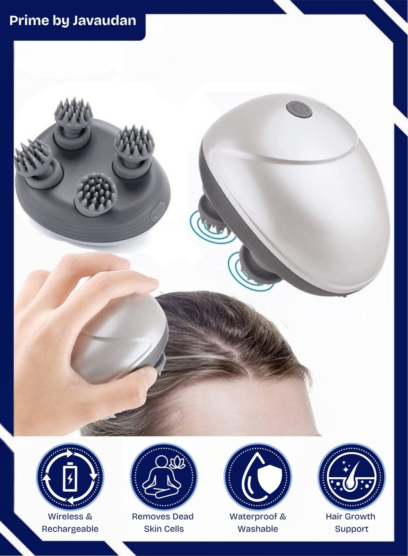 Prime by javaudan Waterproof, Portable Electric Scalp Massager | For Hair Growth, Hair Deep Clean, Head Relaxation | Best Price UAE | Dubai, Abu Dhabi Prime by javaudan Waterproof, Portable Electric Scalp Massager | For Hair Growth, Hair Deep Clean, Head Relaxation | Best Price UAE | Dubai, Abu Dhabi