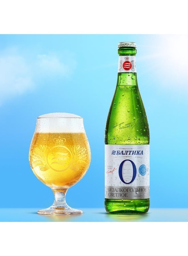 Baltika Non-Alcoholic Pale Lager Beer 500 ml Glass Bottle - Image 4