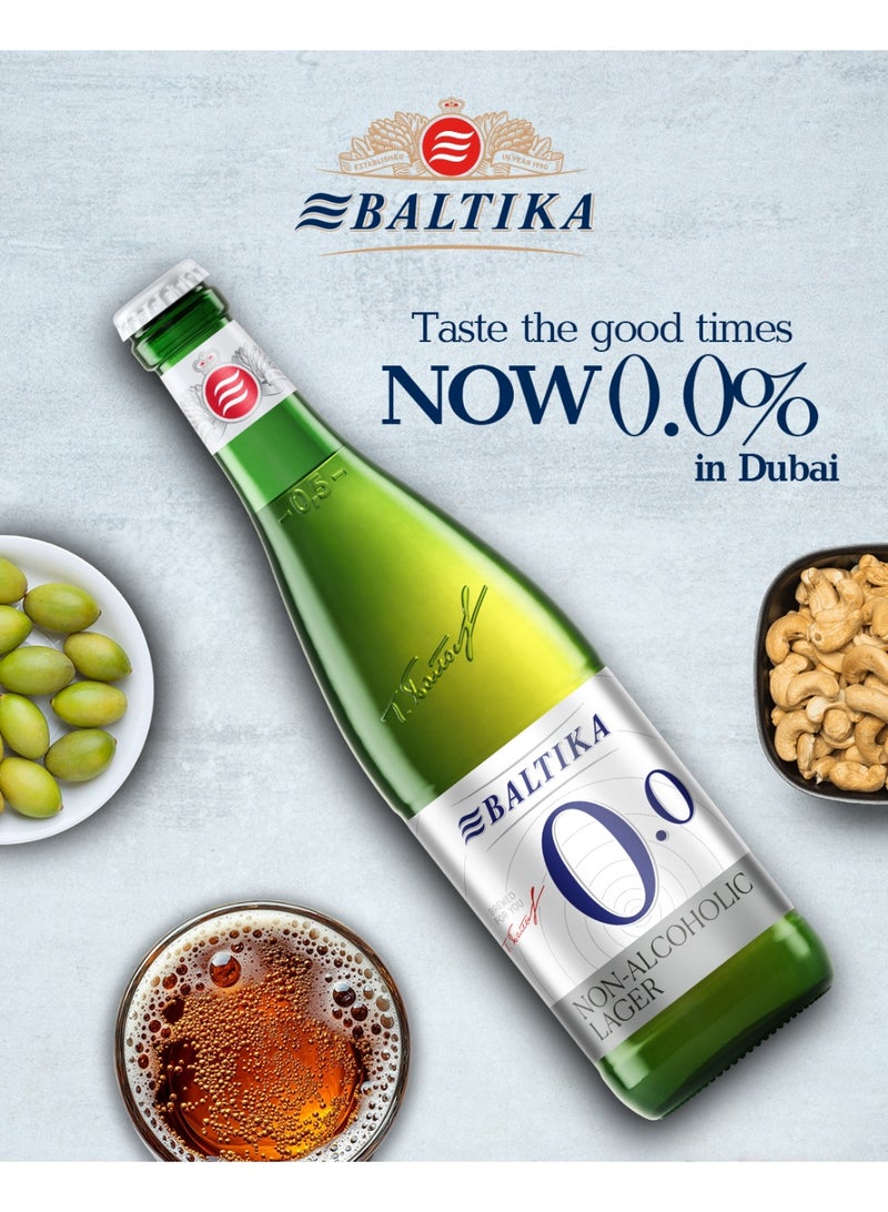 Baltika Non-Alcoholic Pale Lager Beer 500 ml Glass Bottle - Image 5