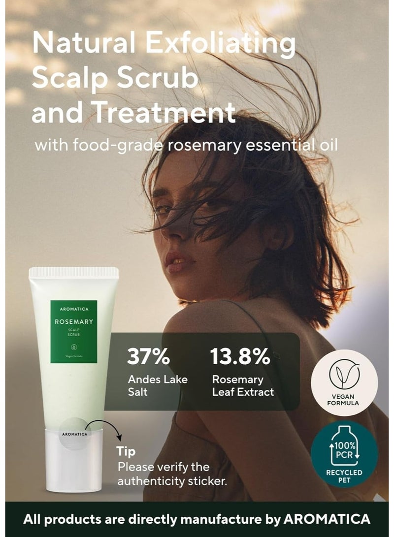 AROMATICA Rosemary Scalp Scrub 5.82oz / 165g, Scalp Treatment, Scalp Exfoliator with Salt Scrub for Oily Scalp, Dandruff, Build Up Remover - Image 3