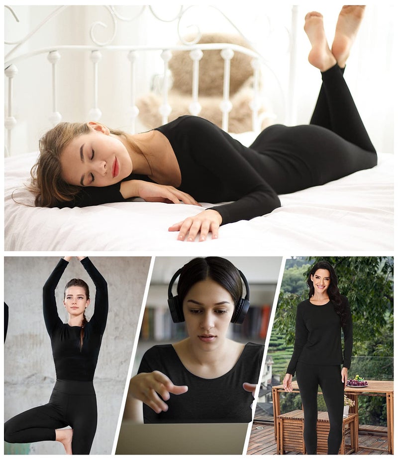 TEEPIRE 2Pack Women 's Thermal Underwear Set with Lightweight Ultra Soft Fleece Lined,Long John Set, Skiing Base Layer - Image 5