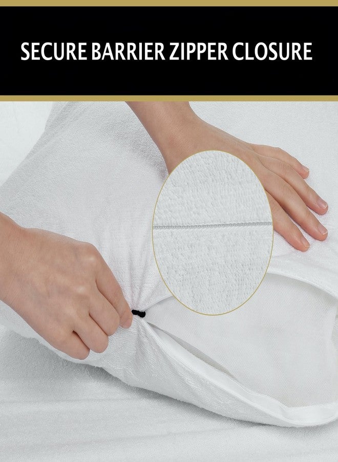 MATTSHIELD ORIGINAL 4-Pack MATTSHIELD Max Comfort Pillow Protectors, King - Zippered, 100% Waterproof, Organic Cotton Terry Surface, Quiet & Breathable Pillowcase Covers - Image 4