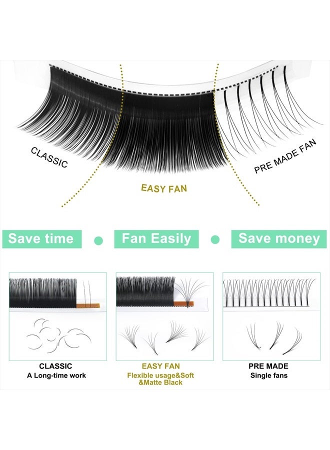 PRO LASHBEAUTY Volume Lash Extensions D-0.07-18 Easy Fan Volume Lashes Flowering Lash Extensions Rapid Blooming Lashes Rapid Blooming Eyelash Extensions 9 to 20 mm Mega Volume Lash Extensions C D curl(D-0.07,18mm) - Image 3