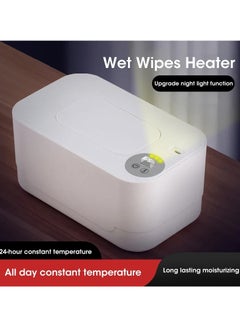 AROAQ Portable Wipes Warmer, Temperature Adjustable Baby Wet Wipe Heater, Multifunctional USB Baby Wipes Holder Dispenser, LED Display Baby Wipes Heating Box For Home Travel Car, (White)  - Image 2