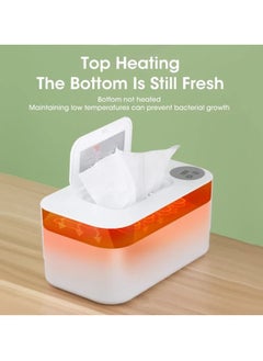 AROAQ Portable Wipes Warmer, Temperature Adjustable Baby Wet Wipe Heater, Multifunctional USB Baby Wipes Holder Dispenser, LED Display Baby Wipes Heating Box For Home Travel Car, (White)  - Image 3