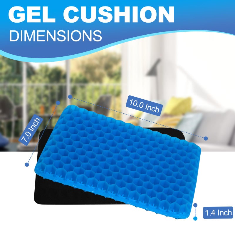 LYUANEC Gel Seat Cushion for Long Sitting - 10" x 7" x 1.4" (Mini) Gel Cushion for Kids, Pressure Relief Cushion for Chair - Image 2