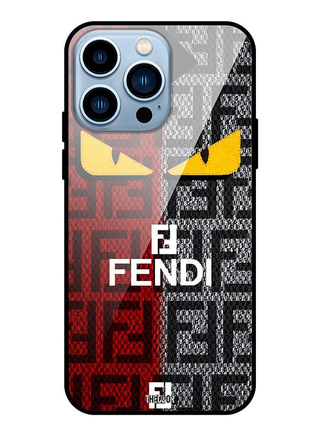 Theodor Protective Tempered Glass Case Cover For Apple iPhone 13 Pro Fendi - Image 1